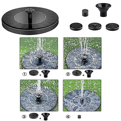 Mroobest Solar Fountain, Solar Powered Fountain Pump, Solar Birdba...