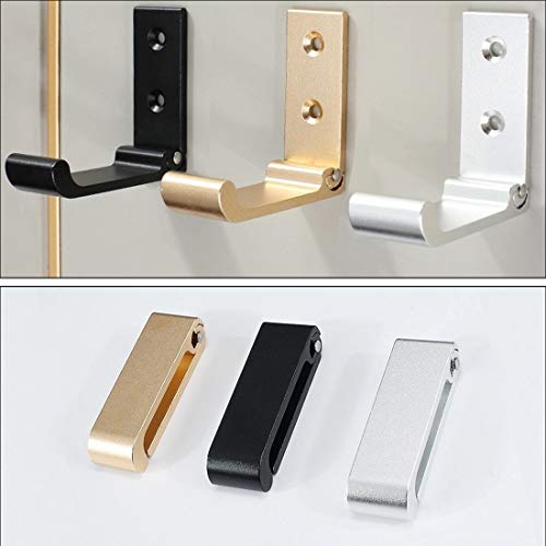 MsBong Folding Coat Hooks, 6PCS Matte Black Wall Hooks for Hanging...