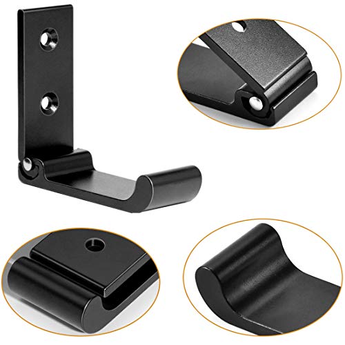 MsBong Folding Coat Hooks, 6PCS Matte Black Wall Hooks for Hanging...