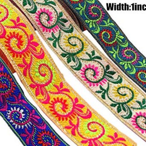 MSCFTFB Pasley Patterns Jacquard Ribbon Woven Fabric Ribbons Fabri...