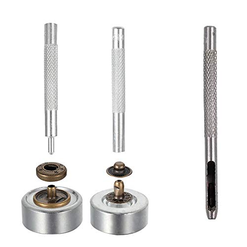 120 Sets Snap Fasteners Kit, MSDADA Metal Snaps Buttons Press Stud...