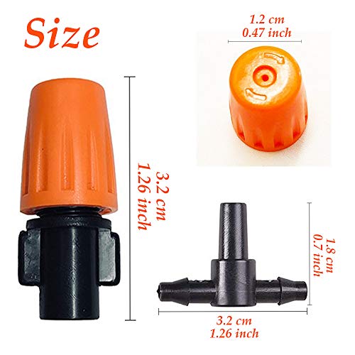 MSDADA 50pcs Micro Spray Adjustable Flow Irrigation Drippers, Gard...