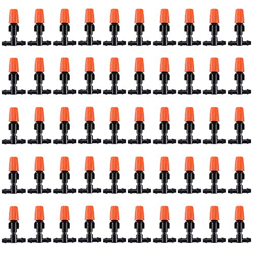 MSDADA 50pcs Micro Spray Adjustable Flow Irrigation Drippers, Gard...