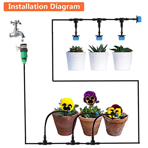 MSDADA 82ft Drip Irrigation Kits, Garden Irrigation Accessories, P...