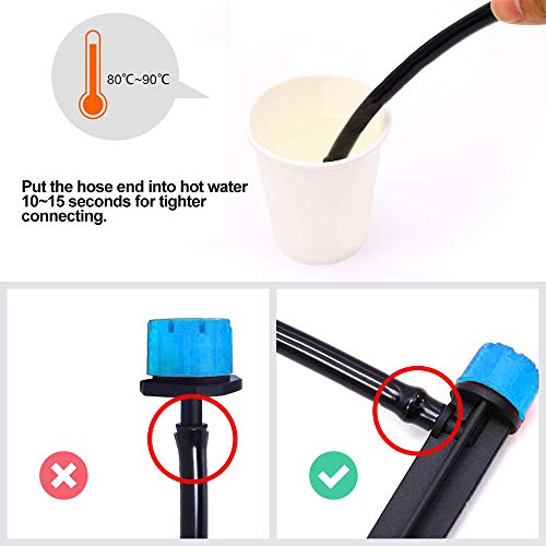 MSDADA 82ft Garden Watering System, 1/4 Blank Distribution Tubing...