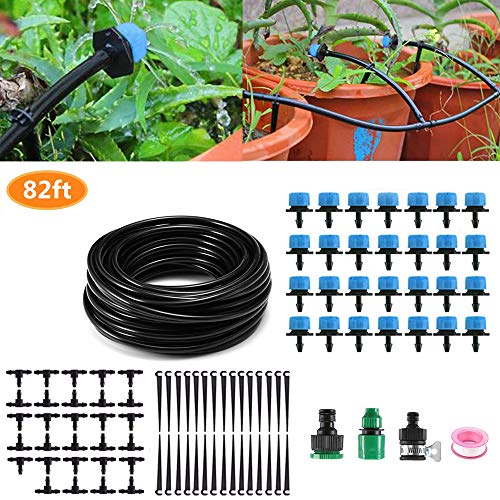 MSDADA 82ft Garden Watering System, 1/4 Blank Distribution Tubing...