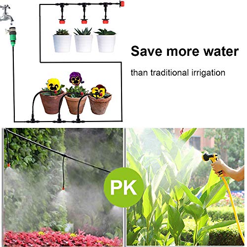 MSDADA Drip Irrigation Kit System, 82 Ft Garden Irrigation System,...