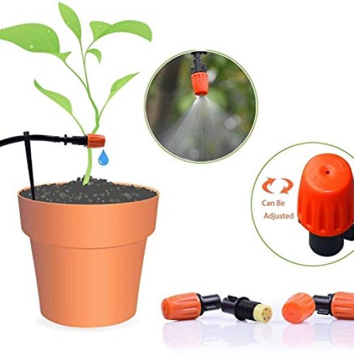 MSDADA Garden 50Ft Automatic Micro Drip Irrigation Kits, 1/4 Blan...