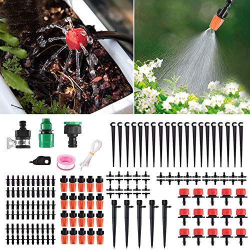 MSDADA Garden 50Ft Automatic Micro Drip Irrigation Kits, 1/4 Blan...