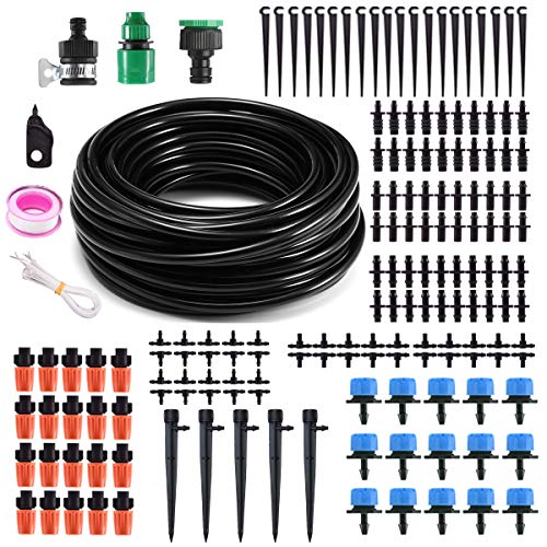 MSDADA Garden 50Ft Automatic Micro Irrigation System, 1/4 Blank D...