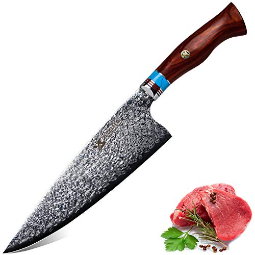 MSY BIGSUNNY Chef Knife - Super Steel 67 Layers Damascus Steel - 8...