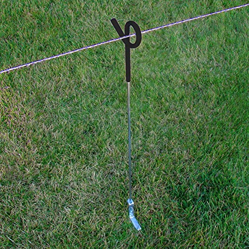 MTB 39 Inches Black Heavy Duty Steel Pig Tail Step-in Fence Post -...