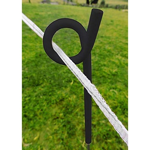 MTB 39 Inches Black Heavy Duty Steel Pig Tail Step-in Fence Post -...
