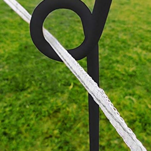 MTB 39 Inches Black Heavy Duty Steel Pig Tail Step-in Fence Post -...