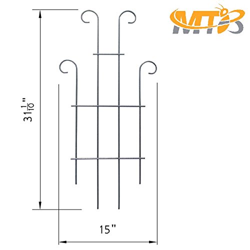 MTB Black Coated Wave Pot Trellis Panel 31 Inch Plant Stakes for C...