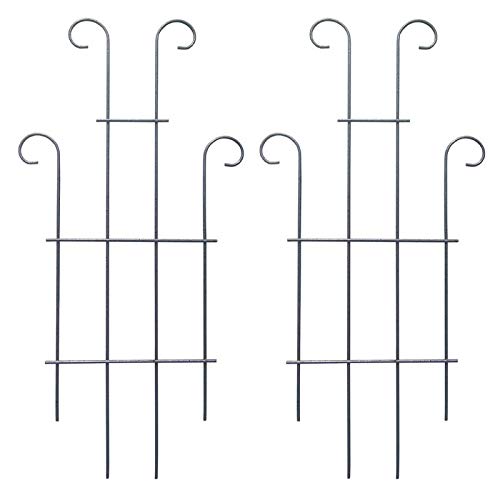 MTB Black Coated Wave Pot Trellis Panel 31 Inch Plant Stakes for C...