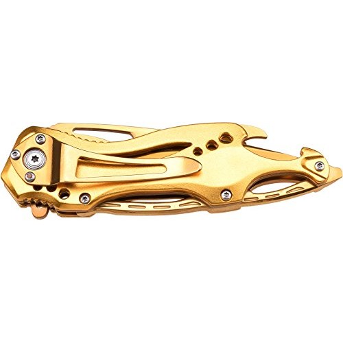 MTech USA Ballistic MT-A705GD Spring Assist Folding Knife, Gold Ha...