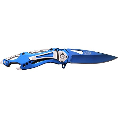 MTech USA Ballistic MT-A705SBL Spring Assist Folding Knife, Blue S...