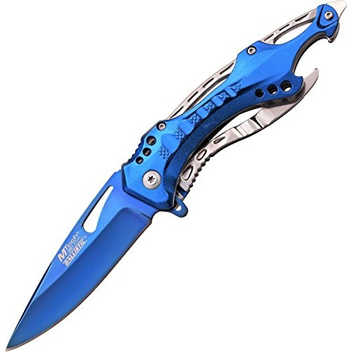 MTech USA Ballistic MT-A705SBL Spring Assist Folding Knife, Blue S...