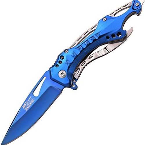 MTech USA Ballistic MT-A705SBL Spring Assist Folding Knife, Blue S...