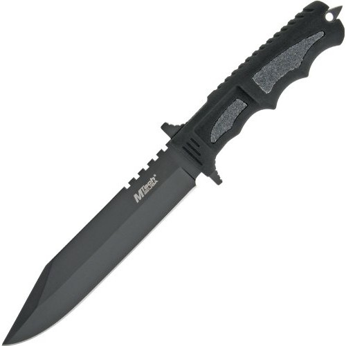 MTech USA MT-086 Fixed Blade Hunting Knife, Black Straight Edge Bl...