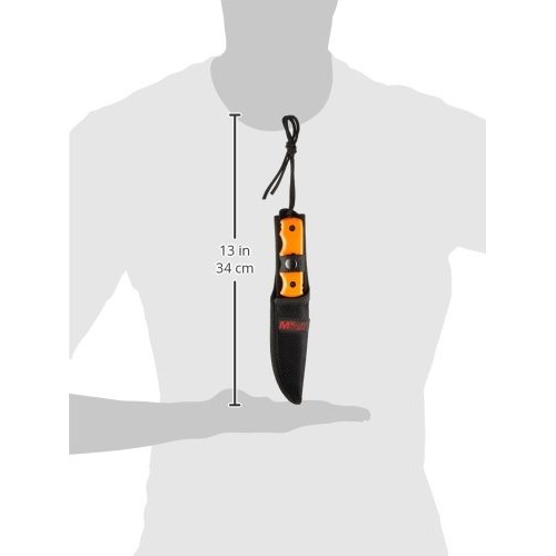 MTech USA MT-20-35OR Fixed Blade Knife, Black Drop Point Blade, Or...