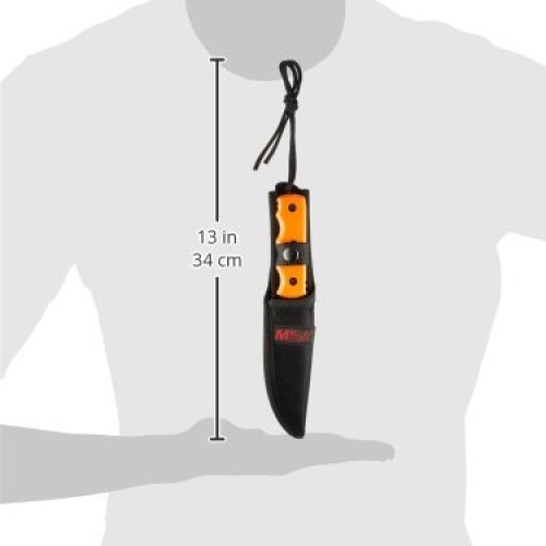MTech USA MT-20-35OR Fixed Blade Knife, Black Drop Point Blade, Or...