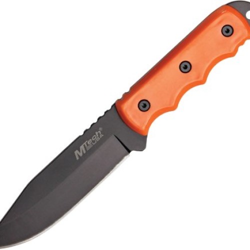 MTech USA MT-20-35OR Fixed Blade Knife, Black Drop Point Blade, Or...