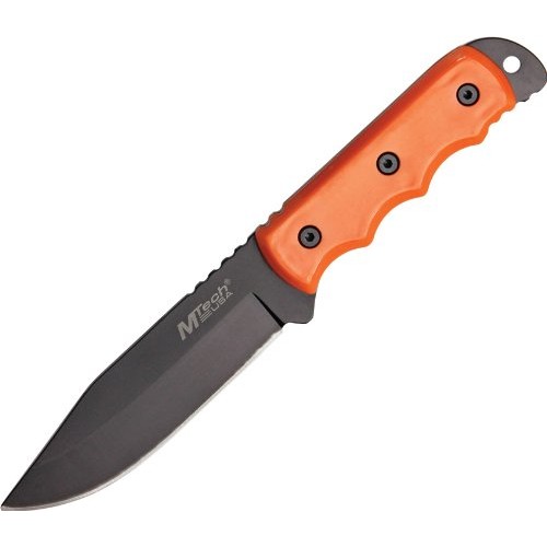 MTech USA MT-20-35OR Fixed Blade Knife, Black Drop Point Blade, Or...