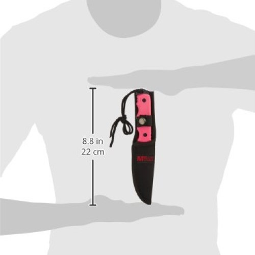 MTech USA MT-20-35PK Fixed Blade Knife, Black Drop Point Blade, Pi...