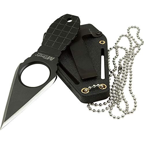 MTech USA MT-588BK Fixed Blade Neck Knife, Black Blade and Grenade...