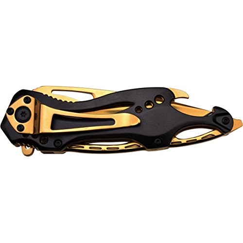 MTech USA MT-A705BG Spring Assist Folding Knife, Gold Blade, Black...