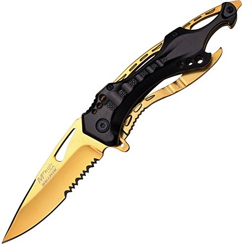 MTech USA MT-A705BG Spring Assist Folding Knife, Gold Blade, Black...