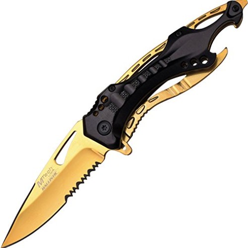 MTech USA MT-A705BG Spring Assist Folding Knife, Gold Blade, Black...