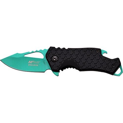 MTech USA MT-A882GN Spring Assist Folding Knife, Turquoise Blade, ...