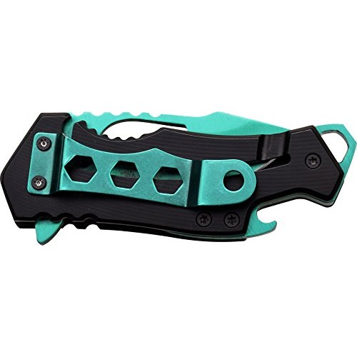MTech USA MT-A882GN Spring Assist Folding Knife, Turquoise Blade, ...