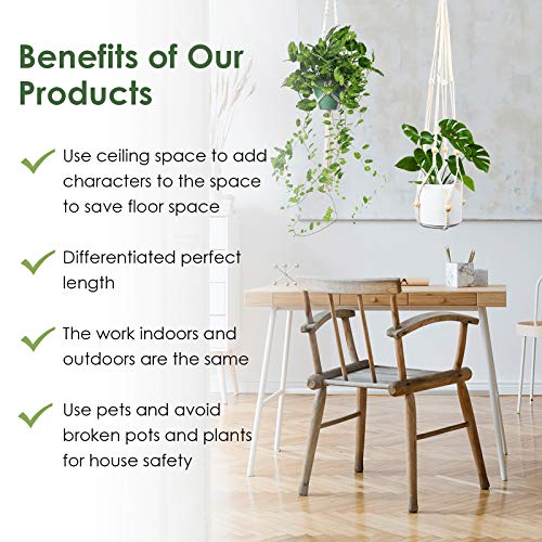 MTOUOCK Macrame Plant Hangers, Set of 3 Hanging Planter Indoor Out...