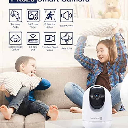Indoor Security Camera 2K, Pet Camera with Phone App, WiFi Cameras...