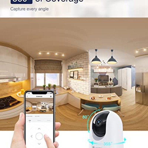 Indoor Security Camera 2K, Pet Camera with Phone App, WiFi Cameras...