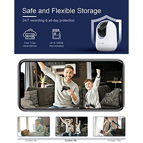 Indoor Security Camera 2K, Pet Camera with Phone App, WiFi Cameras...