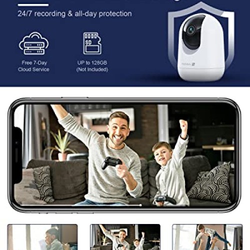 Indoor Security Camera 2K, Pet Camera with Phone App, WiFi Cameras...