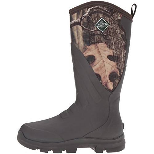 Muck Woody Grit Rubber Mens Work/Hunting Boots, Brown/Mossy Oak, 9...