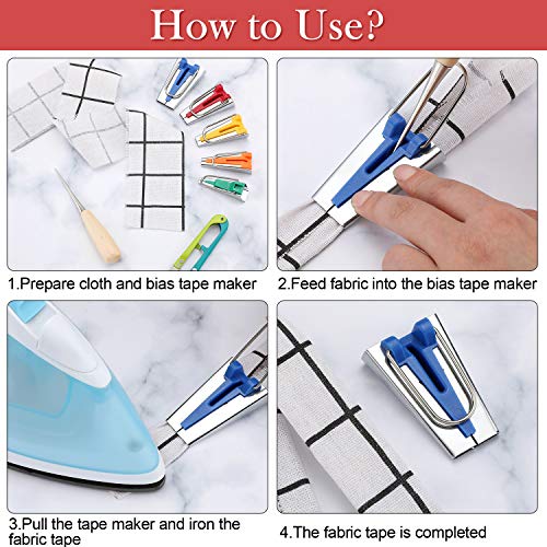 108 Pieces Sewing Bias Tape Makers Kit, Fabric Bias Tape Makers 6m...