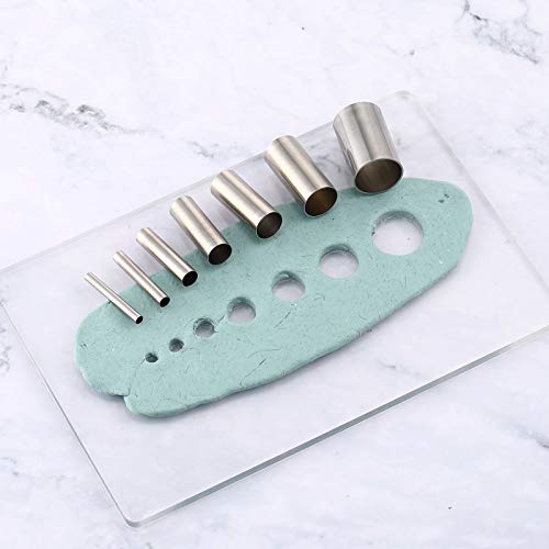 12 Pieces Acrylic Clay Roller with Acrylic Sheet Set, Stainless St...