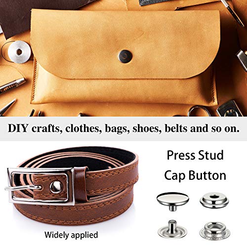 12 Sets Snap Fastener Kit, Press Studs Snap Fasteners Clothing Sna...