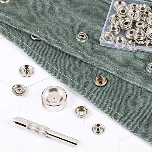 12 Sets Snap Fastener Kit, Press Studs Snap Fasteners Clothing Sna...
