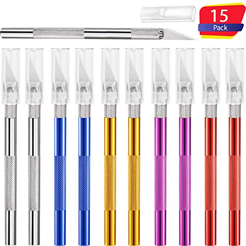 15 Packs Hobby Knife Precision Knife Set, Stainless Steel Precisio...