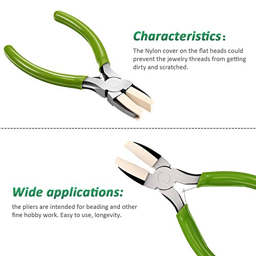 2 Packs Nylon Nose Pliers Double Nylon Jaw Pliers Carbon Steel Jew...