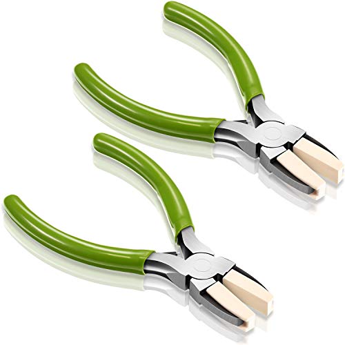 2 Packs Nylon Nose Pliers Double Nylon Jaw Pliers Carbon Steel Jew...
