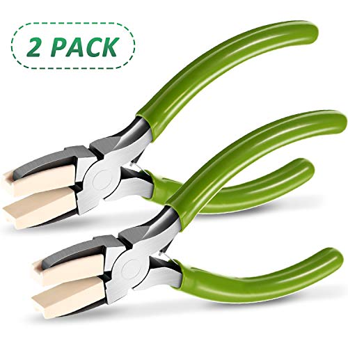 2 Packs Nylon Nose Pliers Double Nylon Jaw Pliers Carbon Steel Jew...